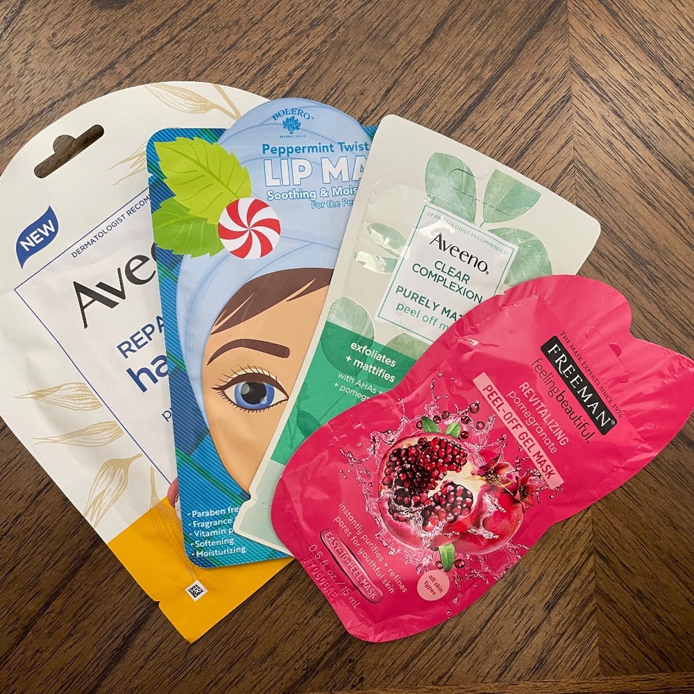 Assorted skincare masks